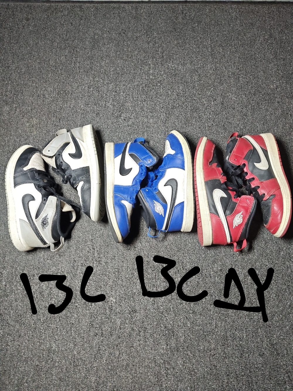 Air Jordan 1 Kids Mid High sneakers Shadow, Game Royal, Bred